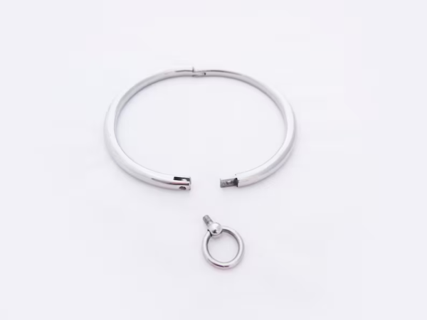 Metal Eternity Collar, Hypoallergenic Metal Slave Collar, Stainless Steel Round Collar for Subs and BDSM Fetish, Master Slave Submission