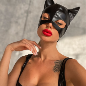 Sexy Cat Mask Blank Cat Mask Gatto Mask Women Leather Cat Mask Sexy Half Face Eye Mask Cosplay Costume Halloween Cat Mask Adult Kinky BDSM