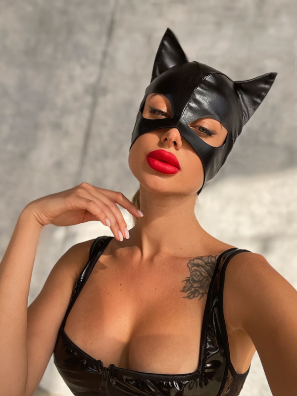 Sexy Cat Mask Blank Cat Mask Gatto Mask Women Leather Cat Mask Sexy Half Face Eye Mask Cosplay Costume Halloween Cat Mask Adult Kinky BDSM