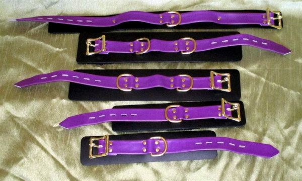 Collar and Cuffs Color Set Bdsm Slave Collar, leather handcuffs, bdsm cuffs, Neck Restraint, choker, Bondage Gear for your Slave, Sex Toy, Yes Sir,