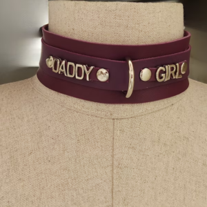 Custom, SLUT, DADDY or CUMSLUT thick collar with metal silver 10 mm letters choker, Custom Name with Metal Letter, Custom Letter Name leash