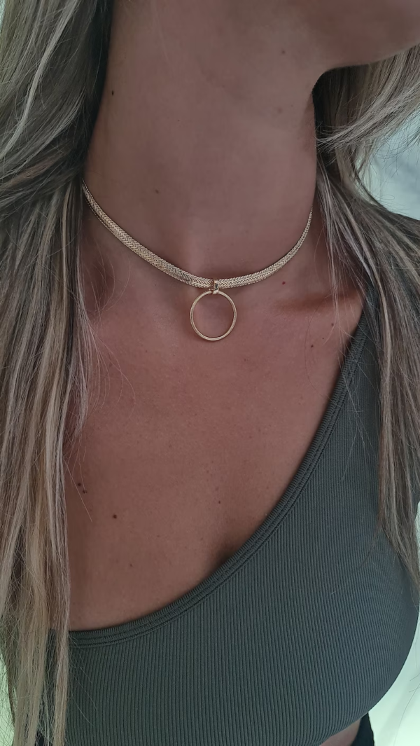 Bdsm Necklace, O Ring Day Collar - Discreet Day Collar - Collar For Women Sub - Gold Day Collar, Submissive Day Collar, Collar Jewelry Gift - Image 3
