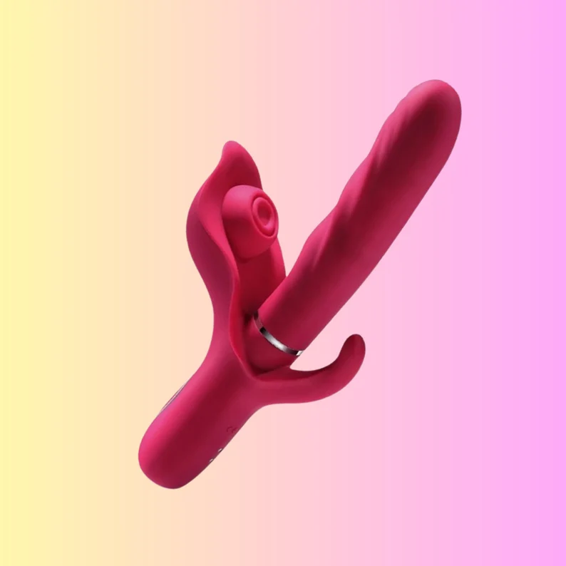 3 in 1 Clitoral Sucking Dildo Vibrator with 10 Thrusting | 10 Vibrating Modes Sex Toys for Women