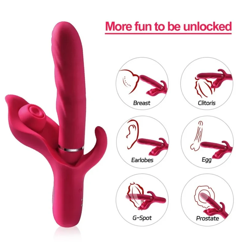 3 in 1 Clitoral Sucking Dildo Vibrator with 10 Thrusting | 10 Vibrating Modes Sex Toys for Women - Image 5
