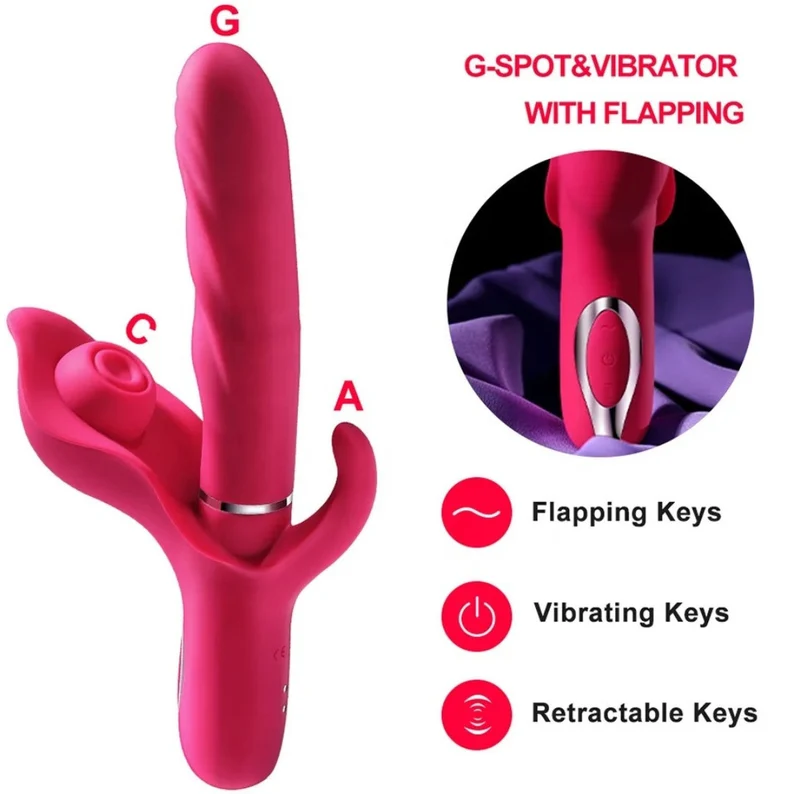 3 in 1 Clitoral Sucking Dildo Vibrator with 10 Thrusting | 10 Vibrating Modes Sex Toys for Women - Image 6