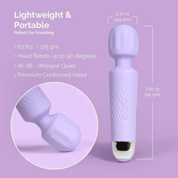 Vibrator Wand Massager- Womens Vibrator Toy Wand with 20 Patterns & 8 Speeds- Soft Silicone Battery Operated Vibrator- Waterproof - Image 2