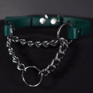 made to your size / dark green Biothane Martingale 1/2 inch / kitten play collar / goth / alt fashion / pet play collar / bdsm