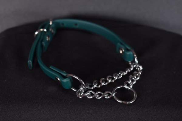 made to your size / dark green Biothane Martingale 1/2 inch / kitten play collar / goth / alt fashion / pet play collar / bdsm - Image 3