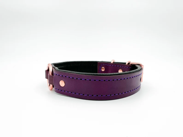 Conceria Viola leather collar/choker with all rose gold hardware - Image 2