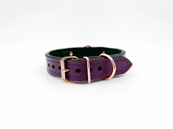 Conceria Viola leather collar/choker with all rose gold hardware - Image 3