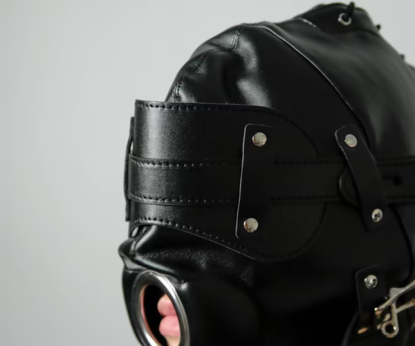 Sex mask, Sex hood, Bondage face mask, Sex furniture, Full face mask, Submissive mask, Leather sex mask, Sex tool, Mask for role play - Image 3