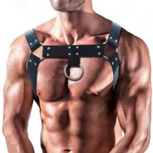 Men Harness Chest Belt Sexy Collar Leather Lingerie Sexual Gay Clothing BDSM Fetish Adjustable Strap Body Shoulder for Adult Sex